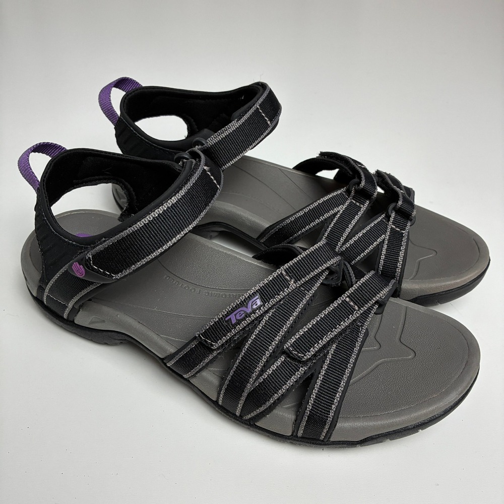 Teva Tirra Womens Sandals Black Grey Purple Strappy Hiking Water Shoes Size 8
